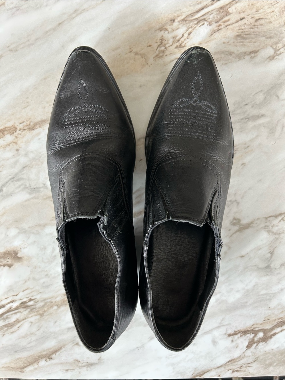 Black Leather Western Booties 9.5